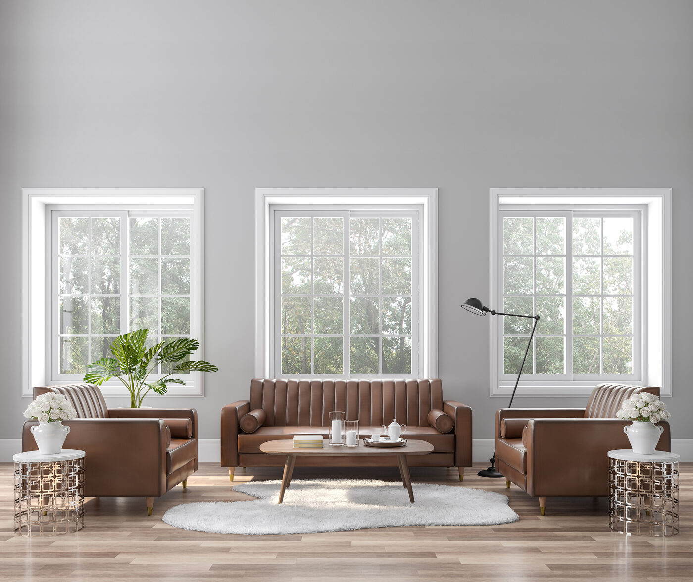 Custom vinyl windows installed in a home